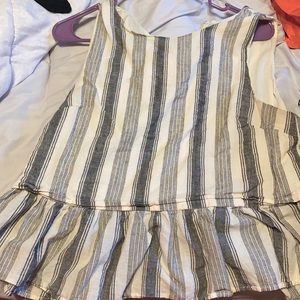 Striped Boutique Ruffled Tank